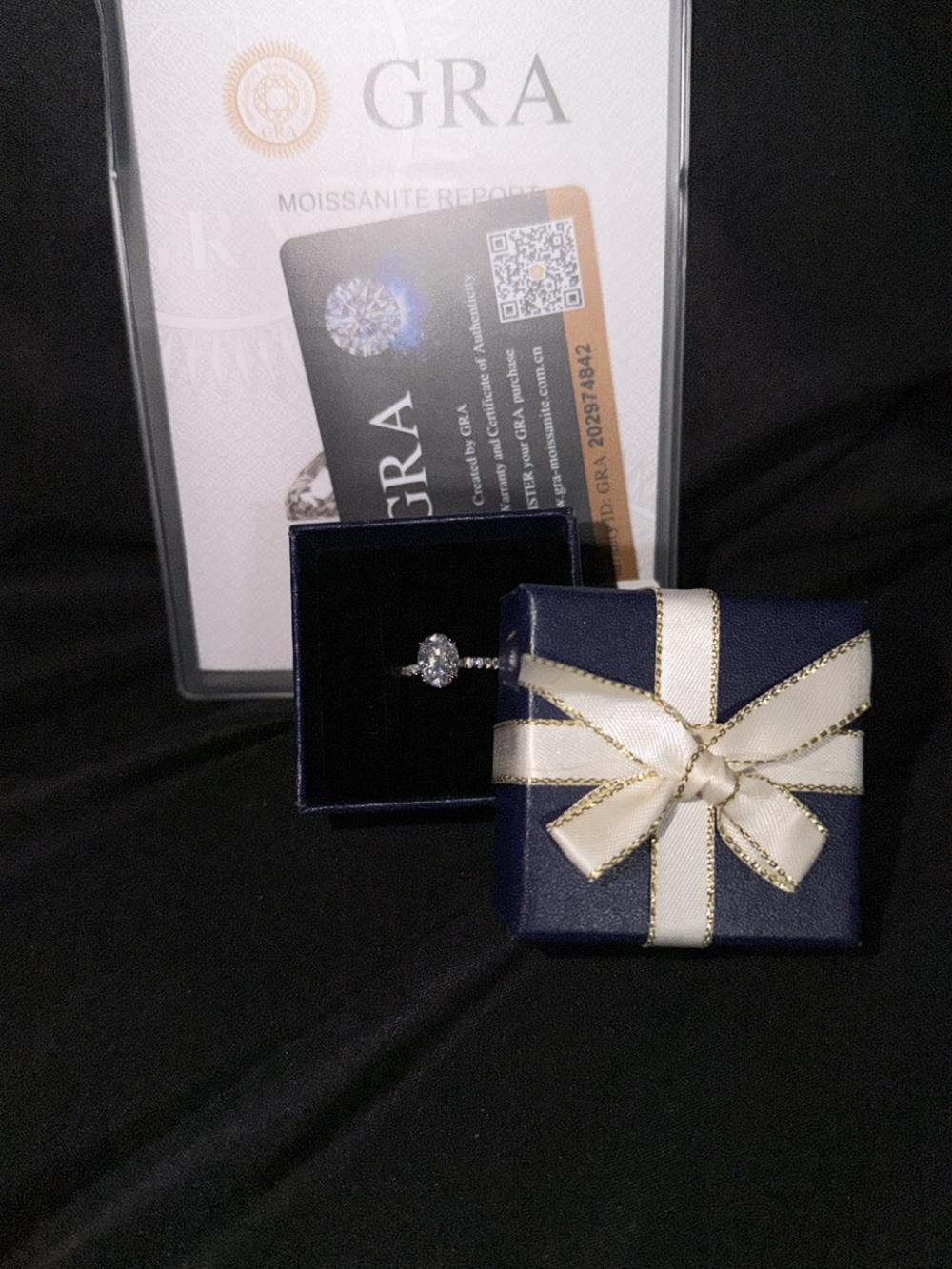 Silver VVS Moissanite Halo Engagement Ring